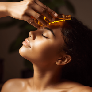 Appling batana oil to improve scalp health