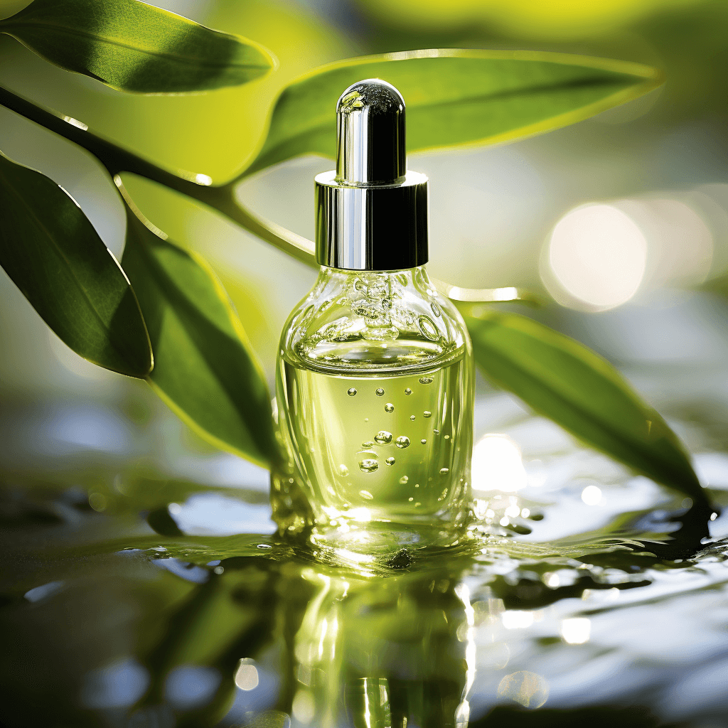 Glistening droplet of pure batana oil