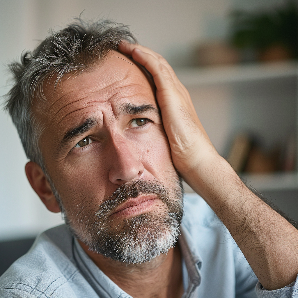 Man with signs of hair loss